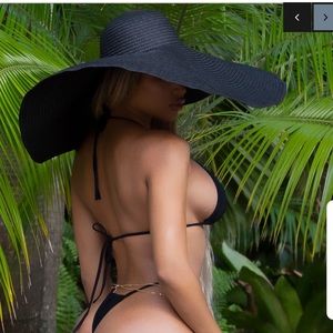 OVERSIZED Floppy Beach Hat Wide 8 Inch Brim Paper Straw Floppy Sun Hat with Wire